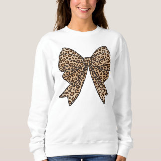 Coquette Bow Shirt Leopard Print Bow Sweatshirt