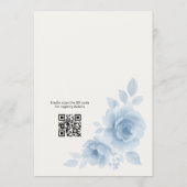 Coquette Bow Something Blue QR Code Bridal Shower  Kaart (Achterkant)