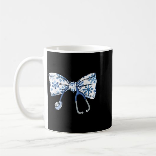 Coquette Bow Stethoscoop Verpleegster Kerst Kerstm Koffiemok (Links)