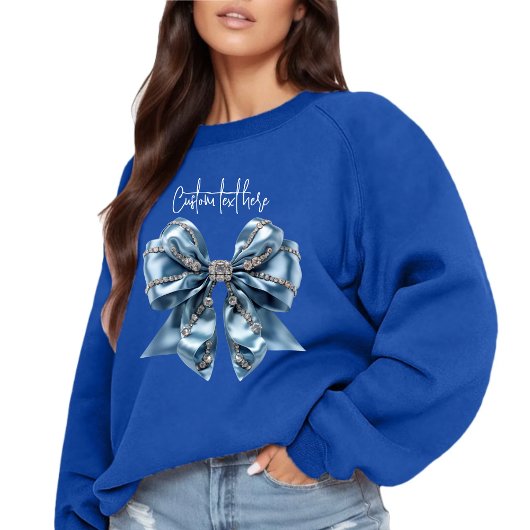 Coquette Bow Sweatshirt Confort Couleurs Bleu Ruba