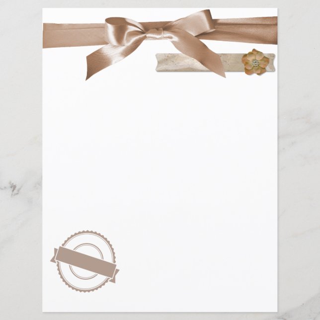 Coquette Bow Taupe Beige Scrapbook en Journaling (Voorkant)