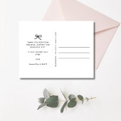 Coquette Bow Trouwfoto Dank u Briefkaart