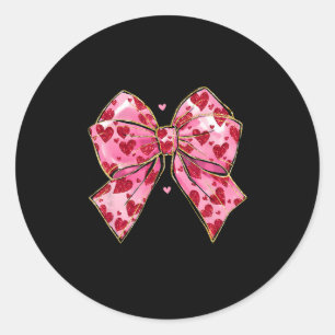 Coquette Bow Valentijn Hart Bijbel Verse Vrouwen G Ronde Sticker
