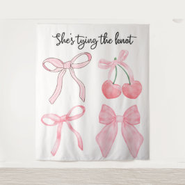 Coquette Bow Vrijgezellenfeest Foto Achtergrond Wandkleed