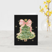 Coquette Bow Vrolijke Kerstboom Santa Pajam Kaart (Gele Bloem)