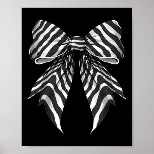 Coquette Bow Zebra Huidpatroon Schattige Halloween Poster