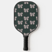 Coquette Bow Zwart & Roze Stijlvol Pickleball Paddle (Achterkant)