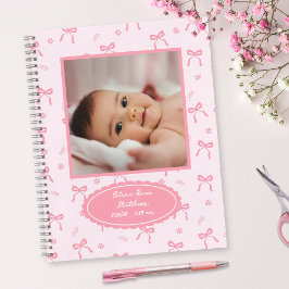 Coquette Bows & Blossoms Custom Baby Photo Album Notitieboek