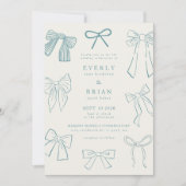 Coquette Bows Blue Faire-part de mariage (Devant)