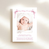 Coquette Bows Foto Baby Meisje Geboorte Aankondiging