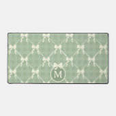 Coquette Bows Gingham Monogram Cream Sage Green  (Recto)