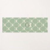 Coquette Bows Gingham Monogram Cream Sage Green  Yogamat (Voorkant (horizontaal))