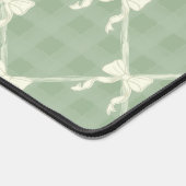 Coquette Bows Gingham Pattern Cream Sage Green  (Coin)
