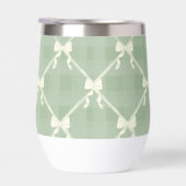 Coquette Bows Gingham Pattern Cream Sage Green  (Droite)