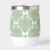 Coquette Bows Gingham Pattern Cream Sage Green  (Gauche)