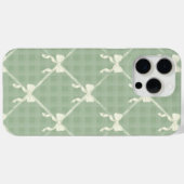 Coquette Bows Gingham Pattern Cream Sage Green Case-Mate iPhone Case (Achterkant (horizontaal))