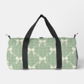 Coquette Bows Gingham Pattern Cream Sage Green  Plunjezak (Voorkant)