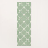 Coquette Bows Gingham Pattern Cream Sage Green Yogamat (Achterkant)