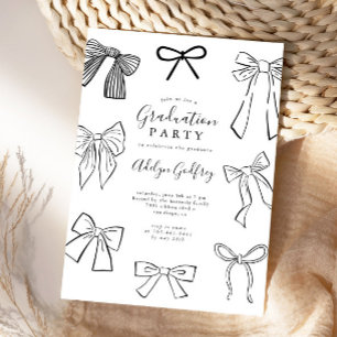 Coquette Bows Graduation Party Uitnodiging