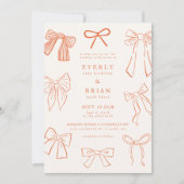 Coquette Bows Orange Faire-part de mariage (Devant)