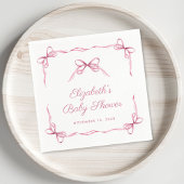 Coquette Bows Roze Baby Meisje Douche Servet