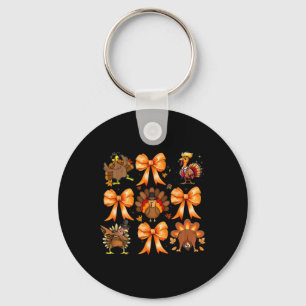 Coquette Bows Thanksgiving Turkije Kerst Turkije Sleutelhanger