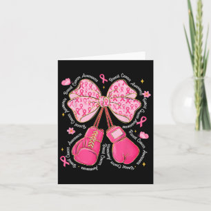 Coquette Boxing Handschoenen Roze Lint Borstkanker Kaart