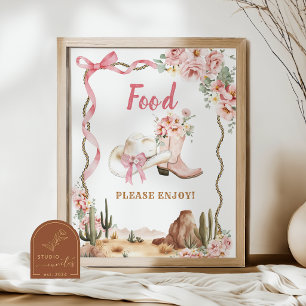Coquette Brunch en Laarzen Voedsel Poster Bord