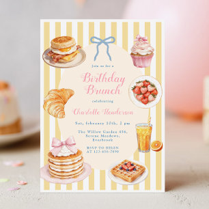 Coquette Brunch Verjaardagsuitnodiging Kaart