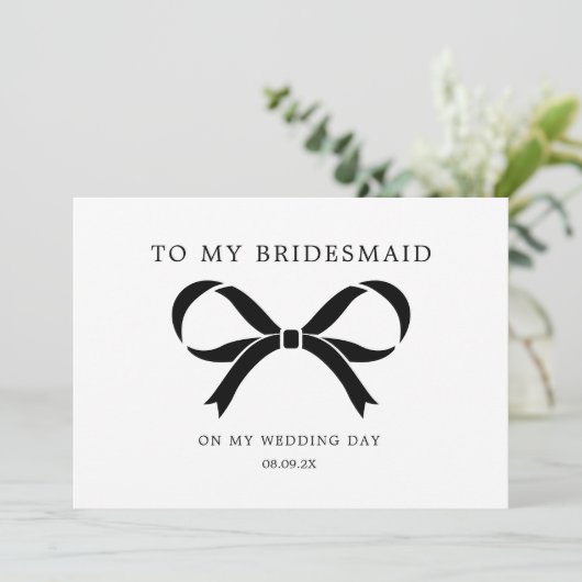 Coquette buigen voor mijn bruidsmeisje trouwdag fo bedankkaart (Staand voorkant)