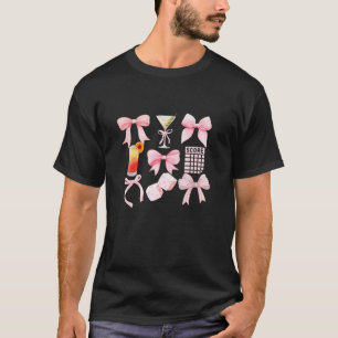 Coquette Bunco Squad Pink Ribbon Bows Dice Game Cu T-shirt