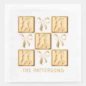 Coquette Bunnies Bows Pâques Nom personnalisé (Recto)