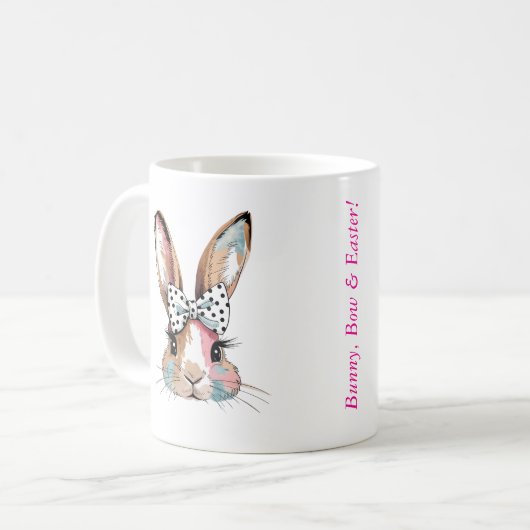 Coquette Bunny Bow Easter Mug (Devant gauche)
