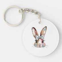 Coquette Bunny Bow Easter Sleutelhanger