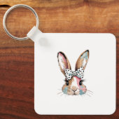Coquette Bunny Bow Easter Sleutelhanger – Schattig (Voorkant)