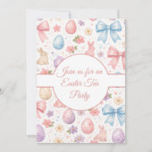 Coquette Bunny Easter Tea Party invitation (Devant)