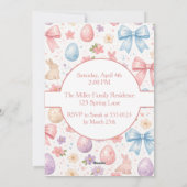 Coquette Bunny Easter Tea Party invitation (Dos)