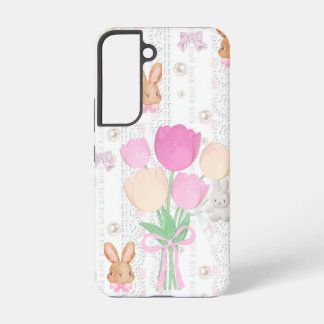 Coquette Bunny Hoesje – Wit & Bloemen Samsung Galaxy Hoesje
