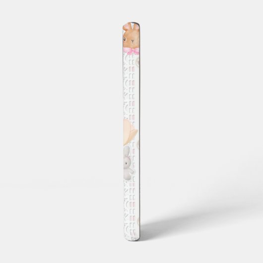 Coquette Bunny Phone Case – White & Floral Samsung Galaxy Hoesje (Linkerkant)