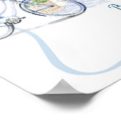 Coquette Café parisien Affiche de bienvenue bleue  (Coin)