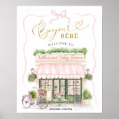 Coquette Café parisien Affiche de bienvenue frança (Devant)