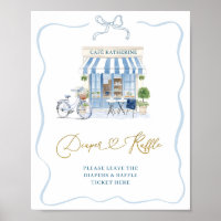 Coquette Café parisien French Diaper Raffle Poster