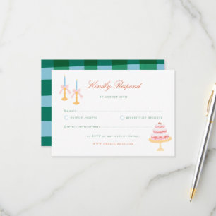 Coquette Charm Handgeschilderde Huwelijksreactie RSVP Kaartje