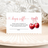 Coquette Cherry Baby shower Luier Raffle Informatiekaartje
