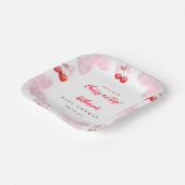 Coquette Cherry Baby shower Papieren Bordje (Gebogen)