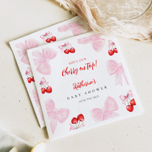 Coquette Cherry Baby Shower Servet