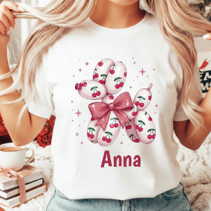 Coquette Cherry Ballon Hond Esthetische Dames T-shirt