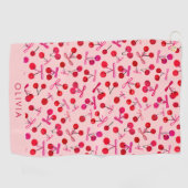Coquette Cherry & boog patroon Golfhanddoek (Horizontaal)