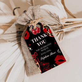 Coquette Cherry Cheetah Birthday Gift Tags Cadeaulabel