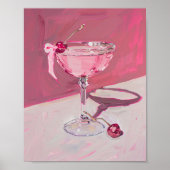 Coquette Cherry Cocktail Bar Winkelwagen Poster (Voorkant)